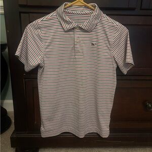 Vineyard Vines Boys Polo Shirt - Red, Blue, and White Stripes